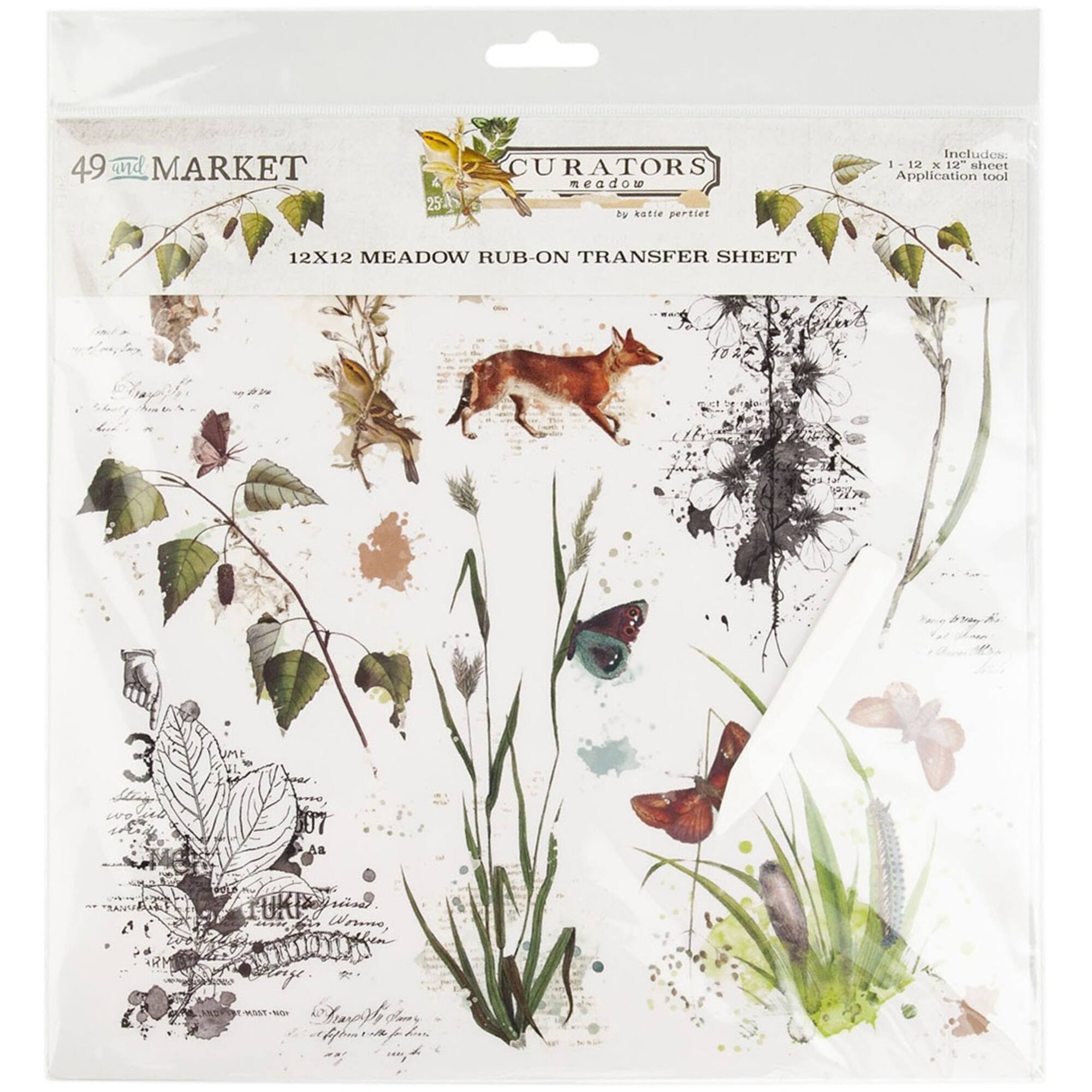 49 and Market Curators Meadow Rub-On Transfer Sheet